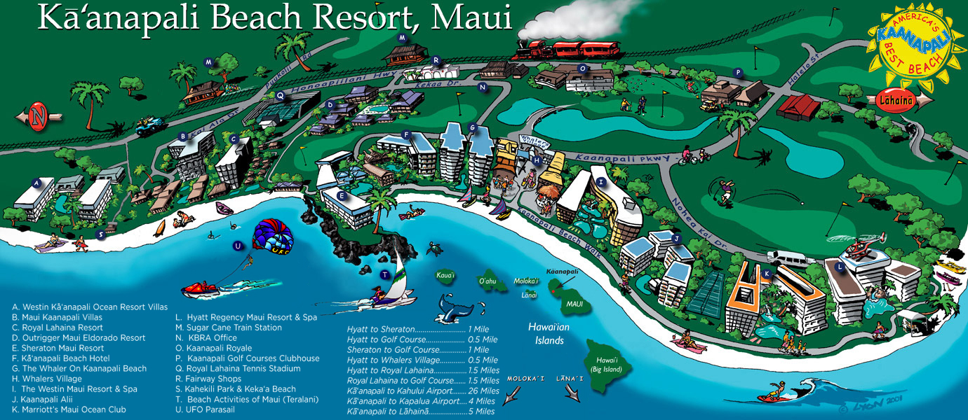 Kaanapali Beach Maui Map